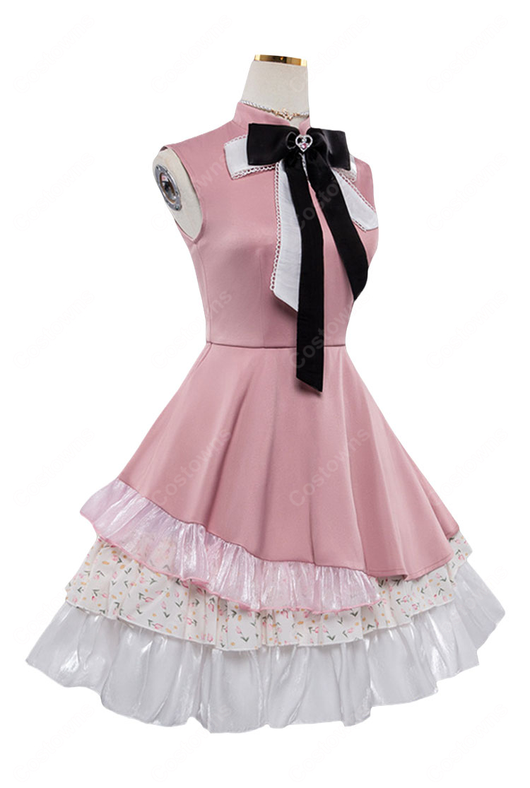 恋と深空 主人公「ピーチ・プレリュード」コスプレ衣装 色鮮やかな序章 桃色の霧の恋 ドレスセット S～XXL イベント撮影向け-3