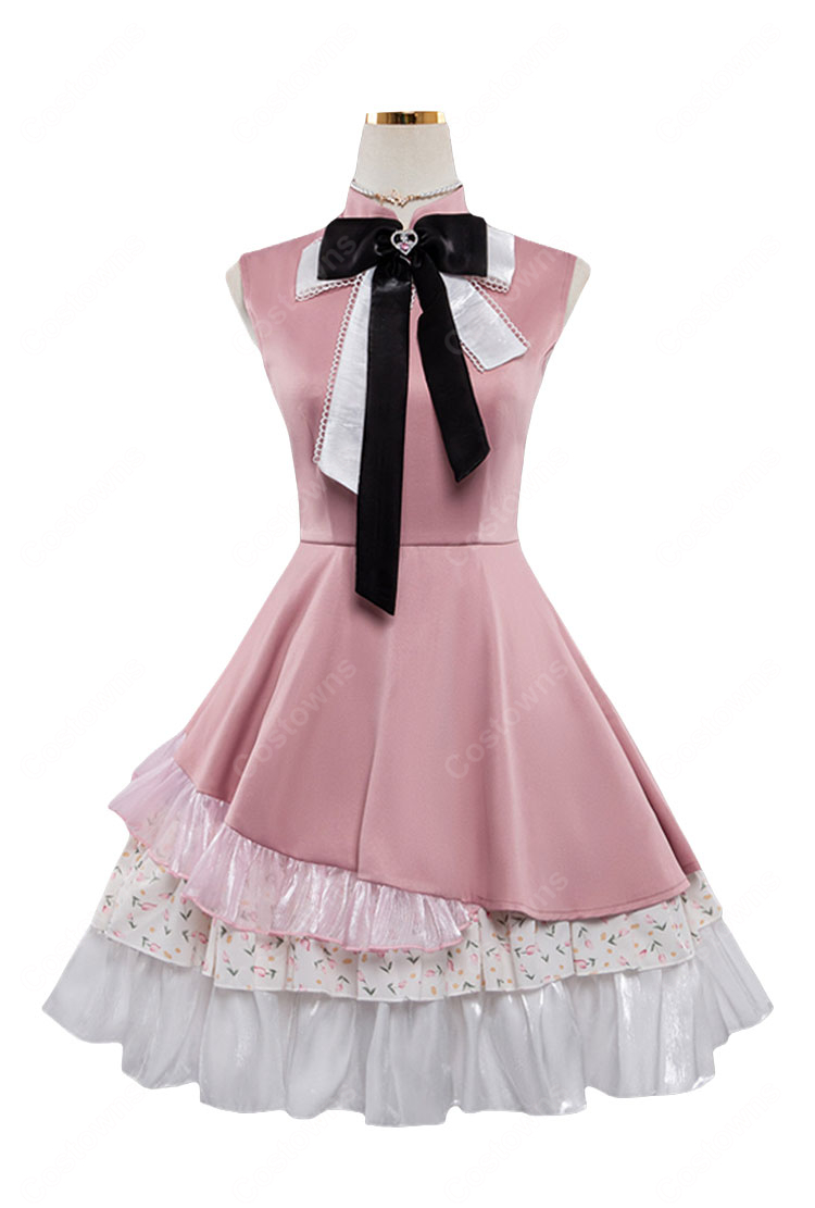恋と深空 主人公「ピーチ・プレリュード」コスプレ衣装 色鮮やかな序章 桃色の霧の恋 ドレスセット S～XXL イベント撮影向け-2