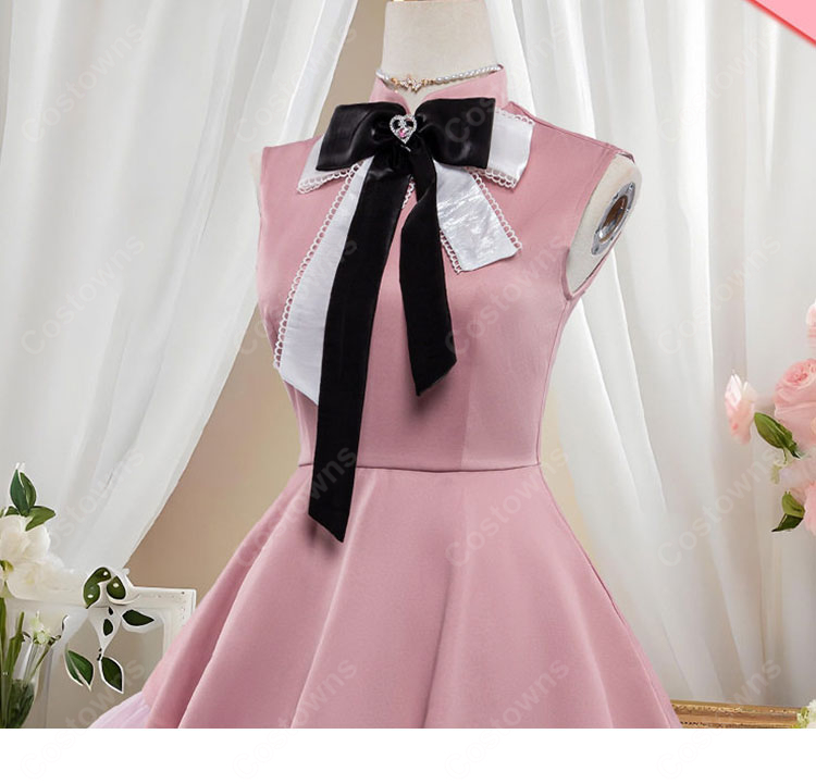 恋と深空 主人公「ピーチ・プレリュード」コスプレ衣装 色鮮やかな序章 桃色の霧の恋 ドレスセット S～XXL イベント撮影向け-7