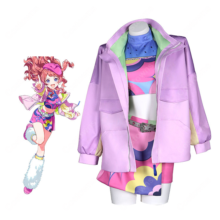 学園アイドルマスター 花海咲季 ガラクタロード コスプレ衣装 2周年記念 H.I.F編 ジャケット・スカート・帽子付き-1