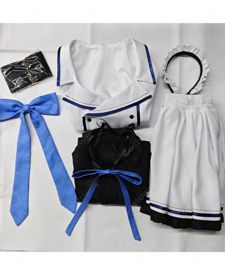 紙の上の魔法使い 遊行寺夜子 制服Ver. コスプレ衣装 ジャケット シャツ スカート リボン付き-6
