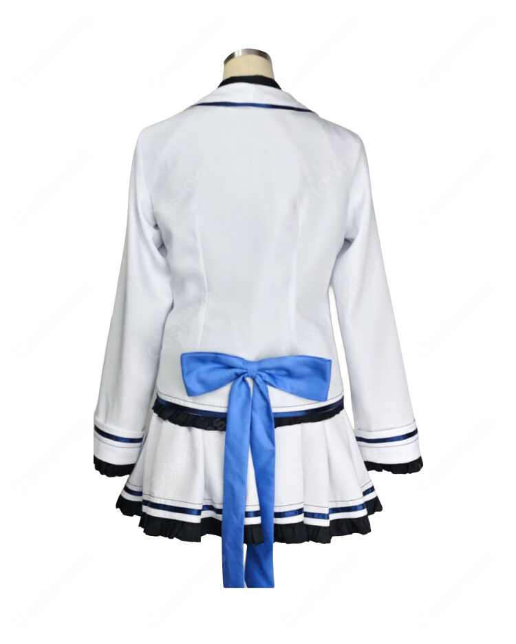 紙の上の魔法使い 遊行寺夜子 制服Ver. コスプレ衣装 ジャケット シャツ スカート リボン付き-4