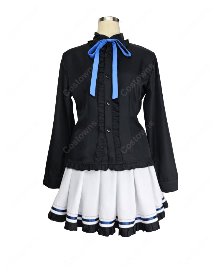紙の上の魔法使い 遊行寺夜子 制服Ver. コスプレ衣装 ジャケット シャツ スカート リボン付き-5