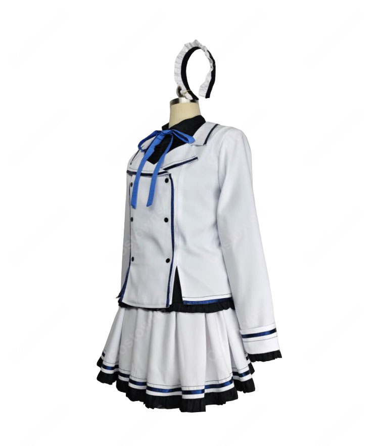 紙の上の魔法使い 遊行寺夜子 制服Ver. コスプレ衣装 ジャケット シャツ スカート リボン付き-3