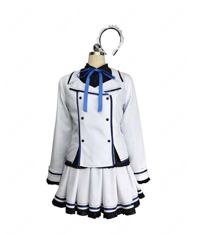 紙の上の魔法使い 遊行寺夜子 制服Ver. コスプレ衣装 ジャケット シャツ スカート リボン付き-2