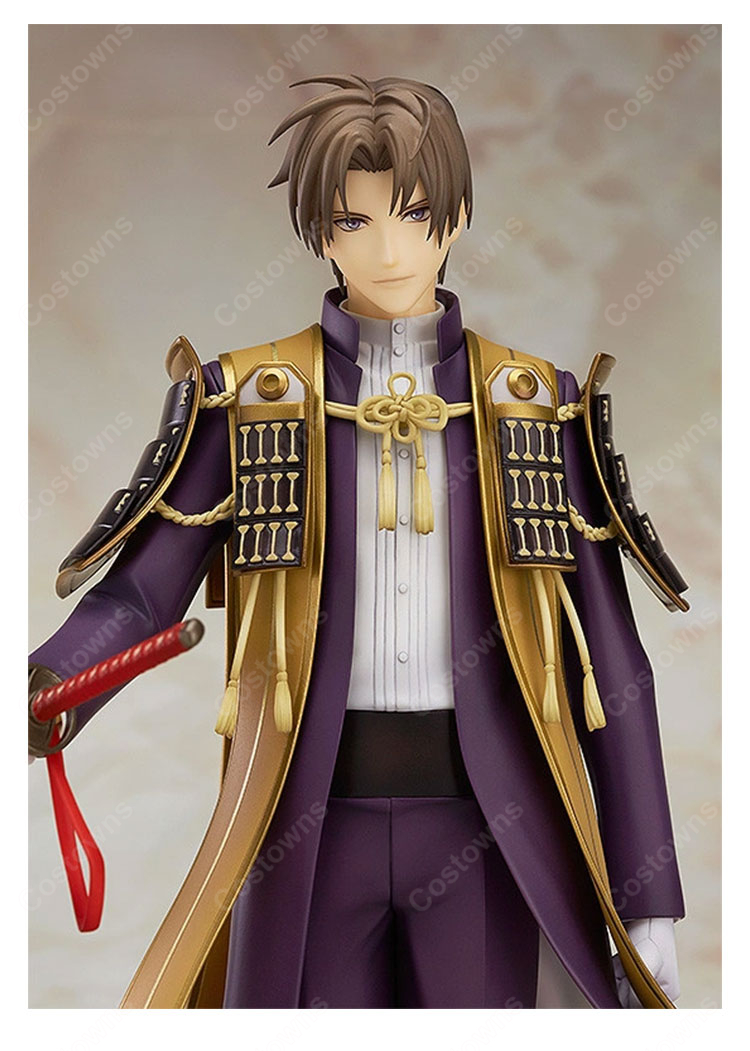刀剣乱舞ONLINE へし切長谷部 コスプレ衣装 初の姿 ロングコート・肩鎧・肩掛け付き-3