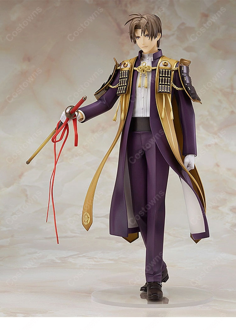 刀剣乱舞ONLINE へし切長谷部 コスプレ衣装 初の姿 ロングコート・肩鎧・肩掛け付き-4