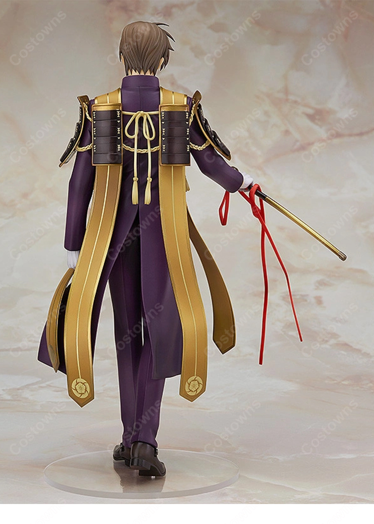 刀剣乱舞ONLINE へし切長谷部 コスプレ衣装 初の姿 ロングコート・肩鎧・肩掛け付き-5