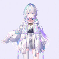 ミリプロ 眠雲ツクリ コスプレウィッグ 白水色パープルロングヘア ウィッグネット付き VTuberコスプレ用(コスプレウィッグ)