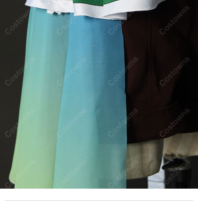 ウマ娘 プリティーダービー キセキ [Miracle Author] 勝負服 コスプレ衣装 ホワイト×グリーン セット-11
