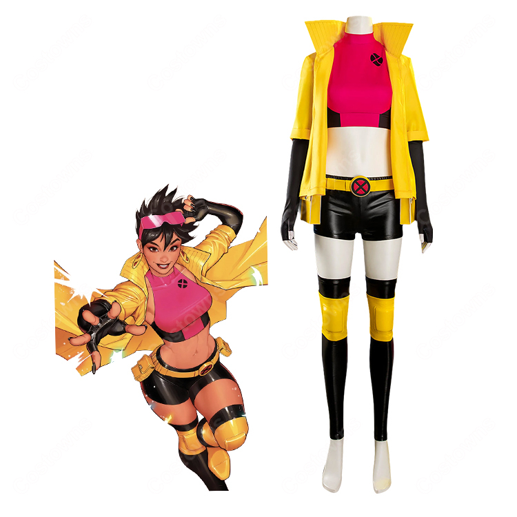 X-MEN ジュビリー コスプレ衣装 イエローコート付き ピンク×ブラック 衣装セット イベント・撮影用-1