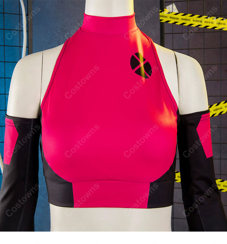 X-MEN ジュビリー コスプレ衣装 イエローコート付き ピンク×ブラック 衣装セット イベント・撮影用-9
