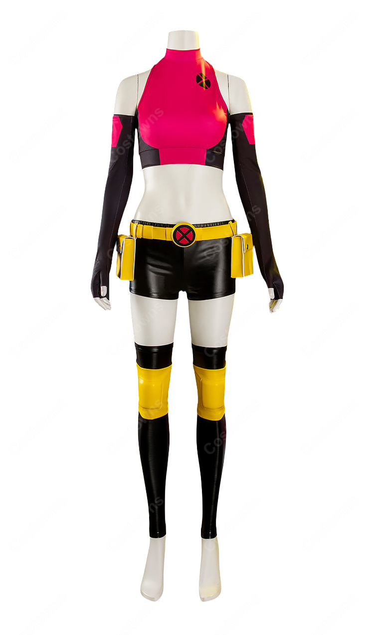 X-MEN ジュビリー コスプレ衣装 イエローコート付き ピンク×ブラック 衣装セット イベント・撮影用-5