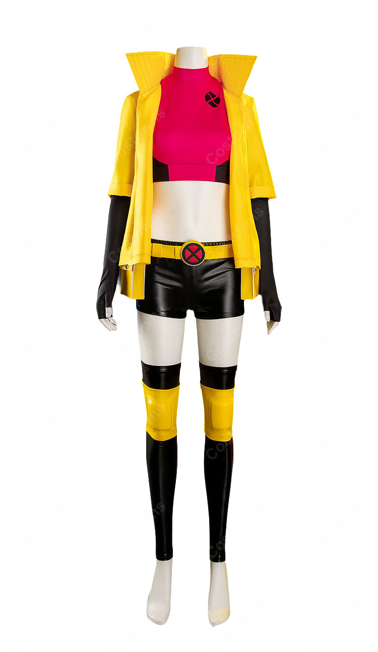 X-MEN ジュビリー コスプレ衣装 イエローコート付き ピンク×ブラック 衣装セット イベント・撮影用-2