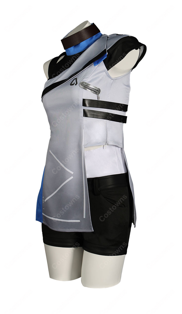 ドールズフロントライン2:エクシリウム ナガン 休憩室衣装 コスプレ衣装 グレー×ブルー 部屋着セット-4