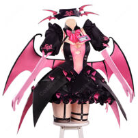 アズールレーン プリンツ・モーリッツ コスプレ衣装 悪魔 ナース服 真夜中怪談看護師長 ブラック×ピンク 翼追加可(アズールレーン コスプレ衣装)