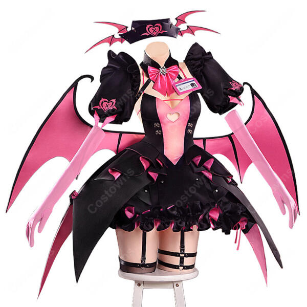 アズールレーン プリンツ・モーリッツ コスプレ衣装 悪魔 ナース服 真夜中怪談看護師長 ブラック×ピンク 翼追加可元の画像