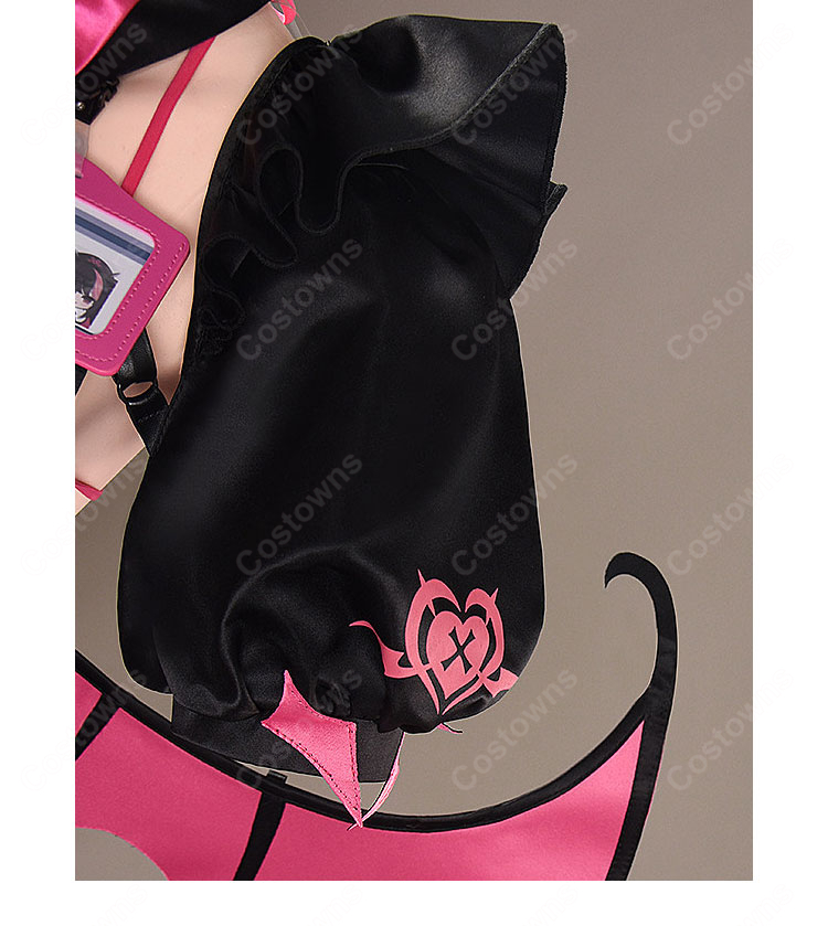 アズールレーン プリンツ・モーリッツ コスプレ衣装 悪魔 ナース服 真夜中怪談看護師長 ブラック×ピンク 翼追加可-7