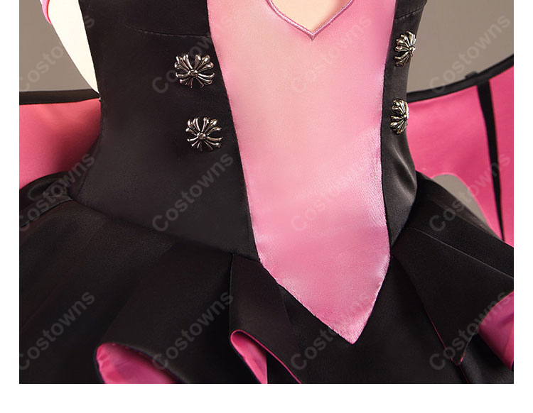 アズールレーン プリンツ・モーリッツ コスプレ衣装 悪魔 ナース服 真夜中怪談看護師長 ブラック×ピンク 翼追加可-5