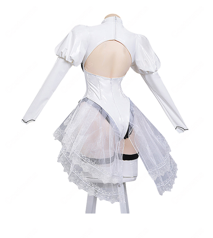 アズールレーン×NieR:Automata 2B 休息のひととき コスプレ衣装 ホワイトボディスーツ 撮影・イベント向け-3