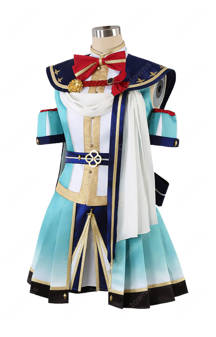 ウマ娘 プリティーダービー エピファネイア 勝負服 コスプレ衣装 ターコイズ×ネイビー 衣装セット-4