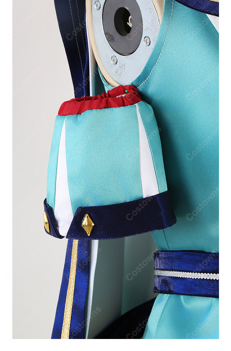 ウマ娘 プリティーダービー エピファネイア 勝負服 コスプレ衣装 ターコイズ×ネイビー 衣装セット-8