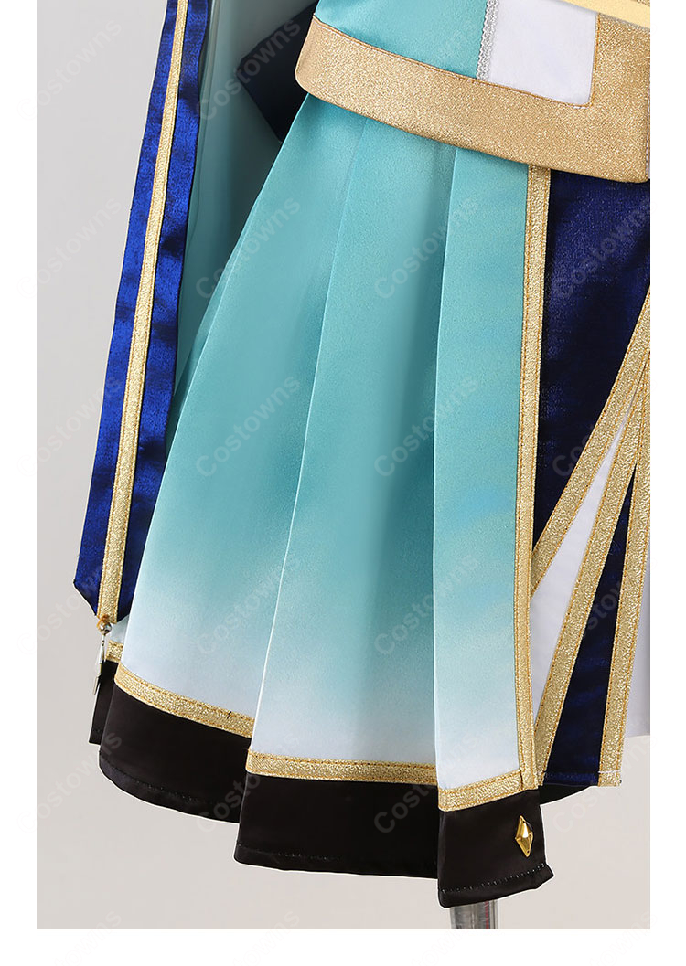 ウマ娘 プリティーダービー エピファネイア 勝負服 コスプレ衣装 ターコイズ×ネイビー 衣装セット-9