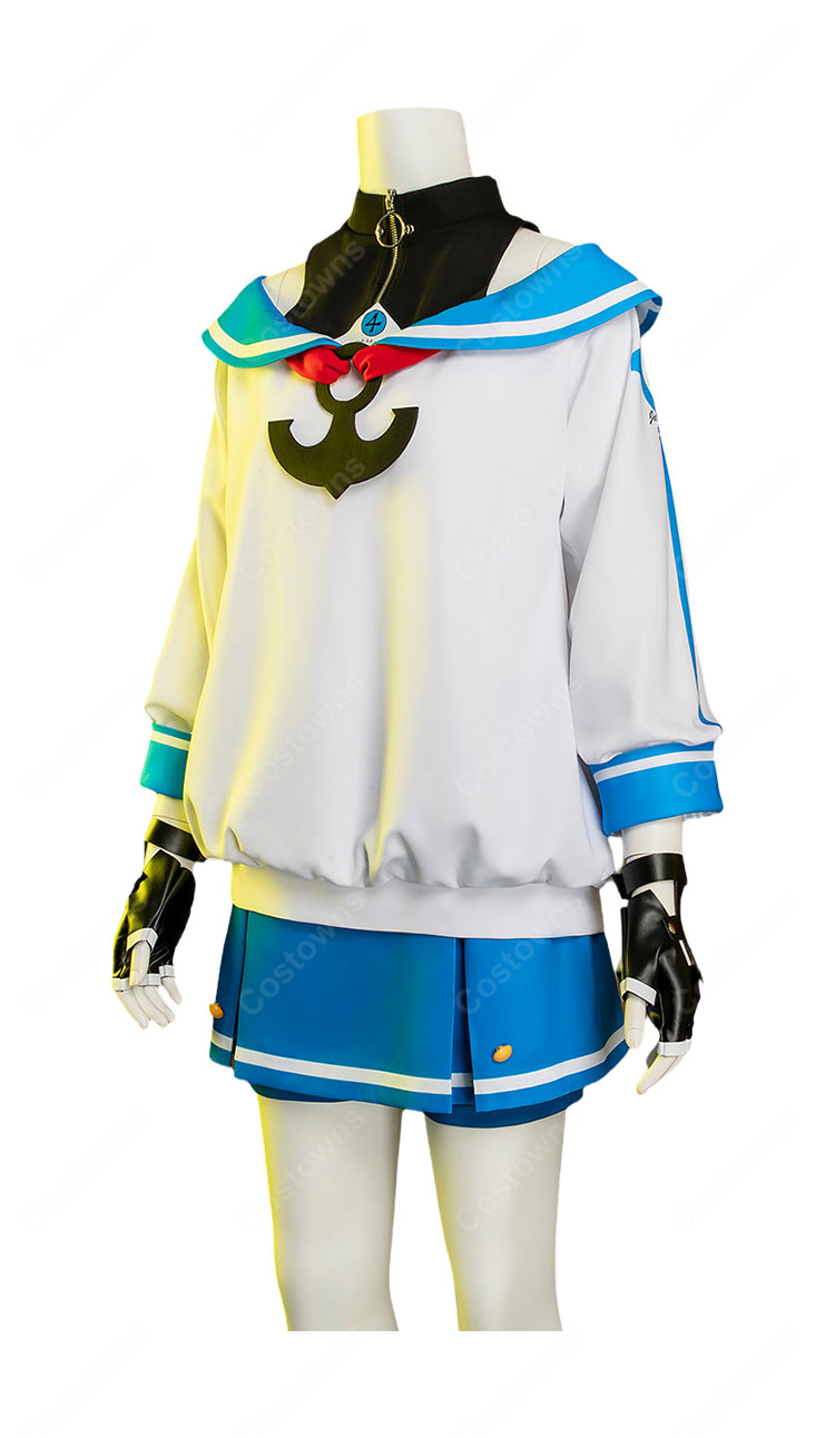 GUILTY GEAR -STRIVE- エイプリル コスプレ衣装 セーラー風トップス＆ブルースカート 帽子・手袋付き-3