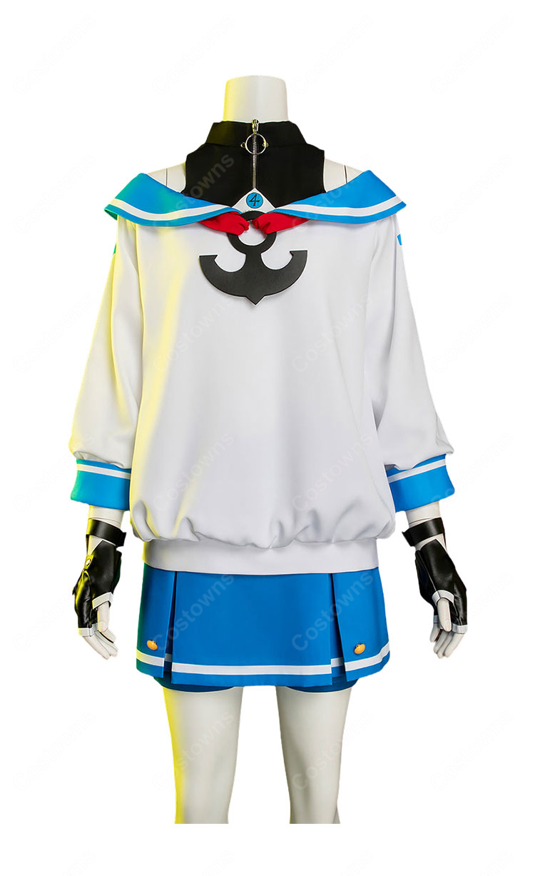 GUILTY GEAR -STRIVE- エイプリル コスプレ衣装 セーラー風トップス＆ブルースカート 帽子・手袋付き-2