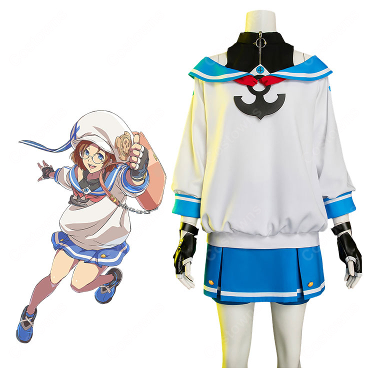 GUILTY GEAR -STRIVE- エイプリル コスプレ衣装 セーラー風トップス＆ブルースカート 帽子・手袋付き-1