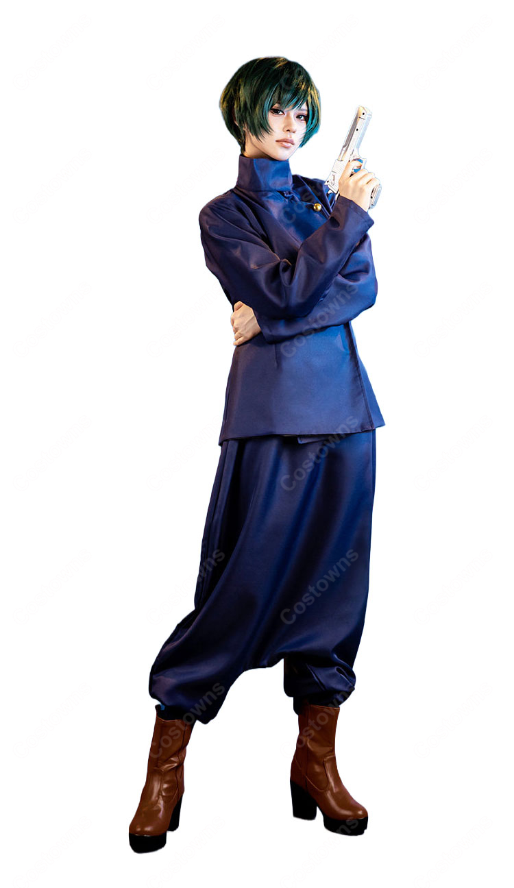 呪術廻戦 禪院真依 京都校制服 コスプレ衣装 ハイネックトップス&ワイドパンツセット-4
