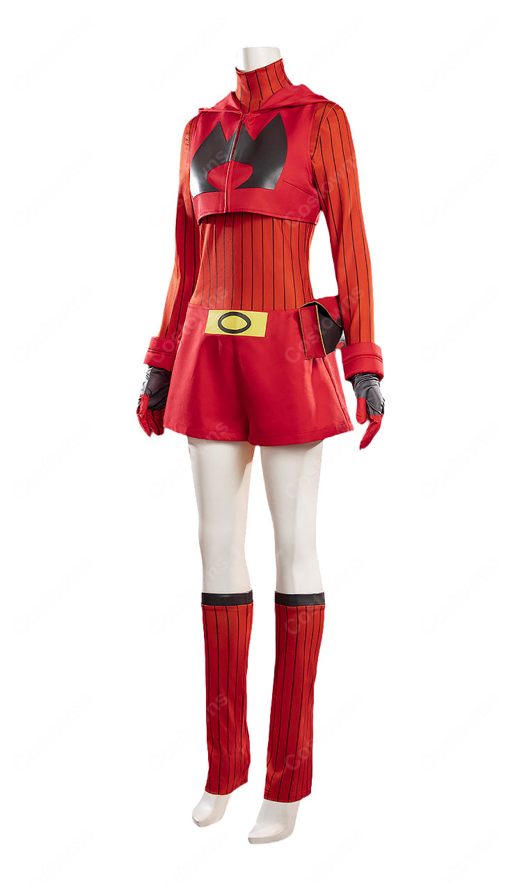 ポケットモンスター オメガルビー・アルファサファイア マグマ団のしたっぱ 女性 コスプレ衣装 ORAS版 7点セット-4