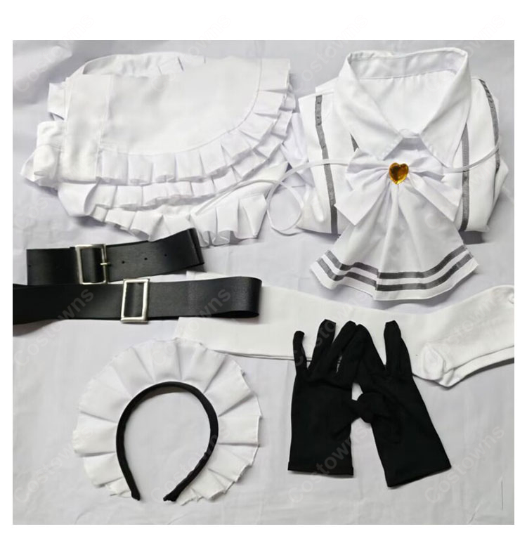 一番くじ 勝利の女神:NIKKE CHAPTER7 スノーホワイト 白メイド コスプレ衣装 7点セット-5
