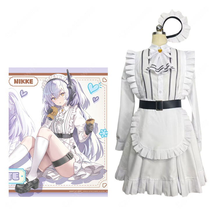 一番くじ 勝利の女神:NIKKE CHAPTER7 スノーホワイト 白メイド コスプレ衣装 7点セット-1