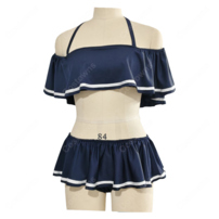 ブルーアーカイブ -Blue Archive- 黒見セリカ 水着Ver. コスプレ衣装 ネイビーフリル水着 上下2点セット(202×202)