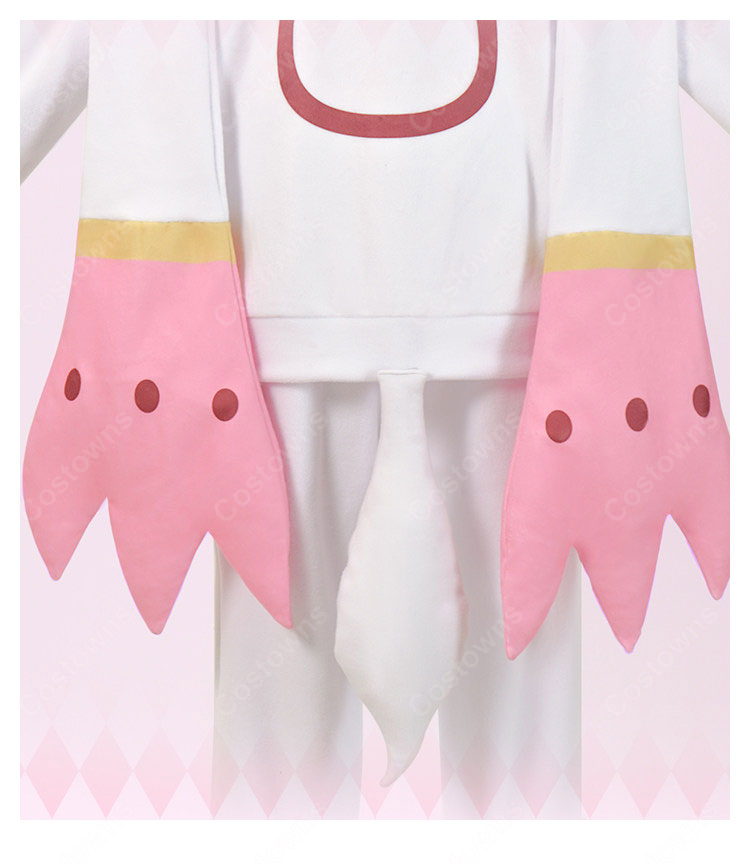 魔法少女まどか☆マギカ 鹿目まどか キュゥべえ着ぐるみパジャマVer. コスプレ衣装 上下セット 尻尾付き-5