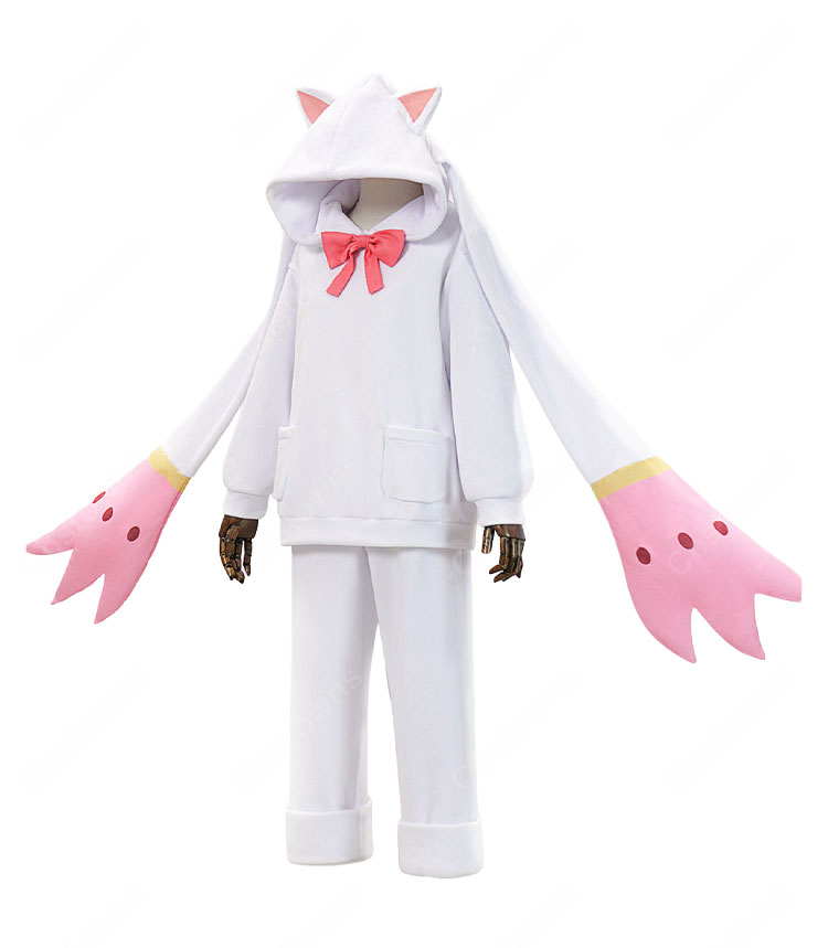 魔法少女まどか☆マギカ 鹿目まどか キュゥべえ着ぐるみパジャマVer. コスプレ衣装 上下セット 尻尾付き-3