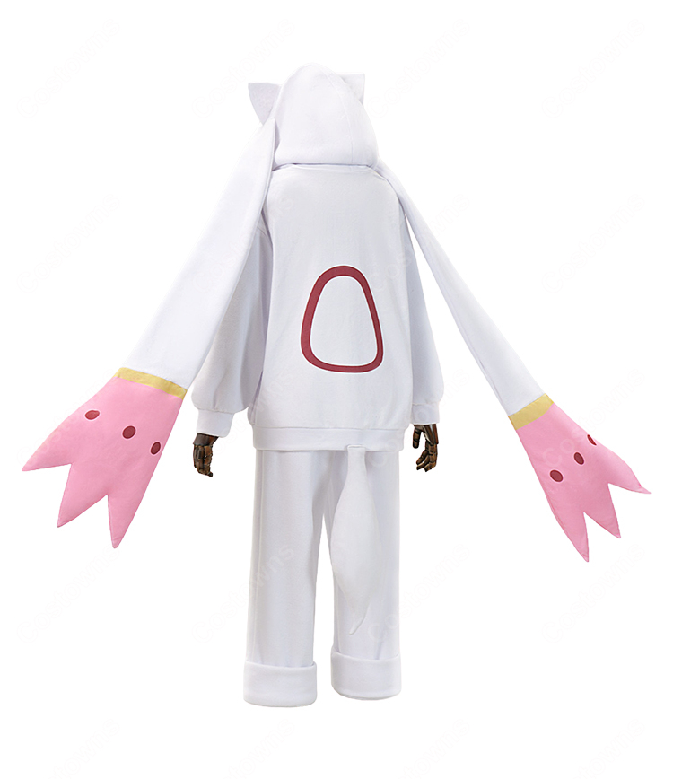 魔法少女まどか☆マギカ 鹿目まどか キュゥべえ着ぐるみパジャマVer. コスプレ衣装 上下セット 尻尾付き-4