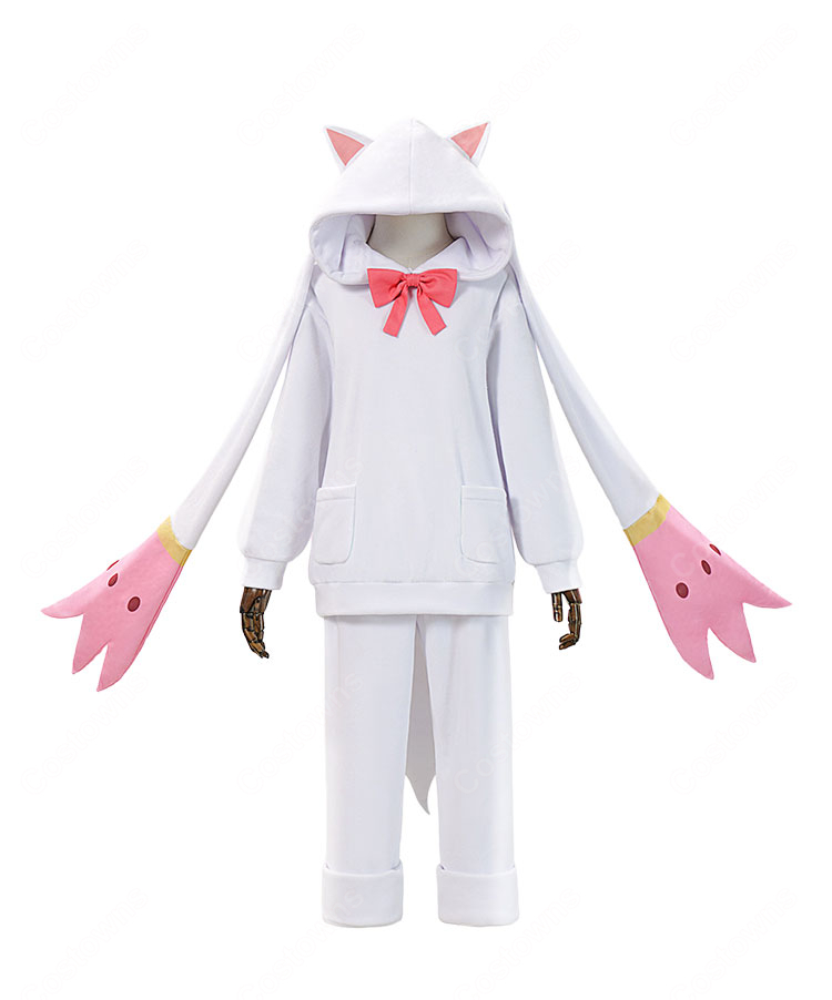 魔法少女まどか☆マギカ 鹿目まどか キュゥべえ着ぐるみパジャマVer. コスプレ衣装 上下セット 尻尾付き-2