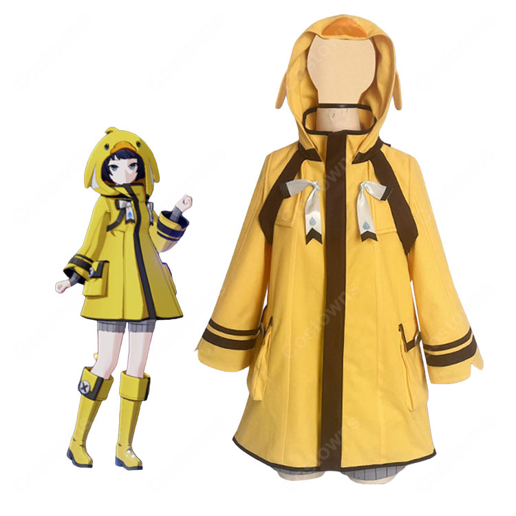 原神 星々の幻境 ぱらぱら天気雨 Weather Waddler ドール（女）Ver. コスプレ衣装 コート＆ショートパンツ-1