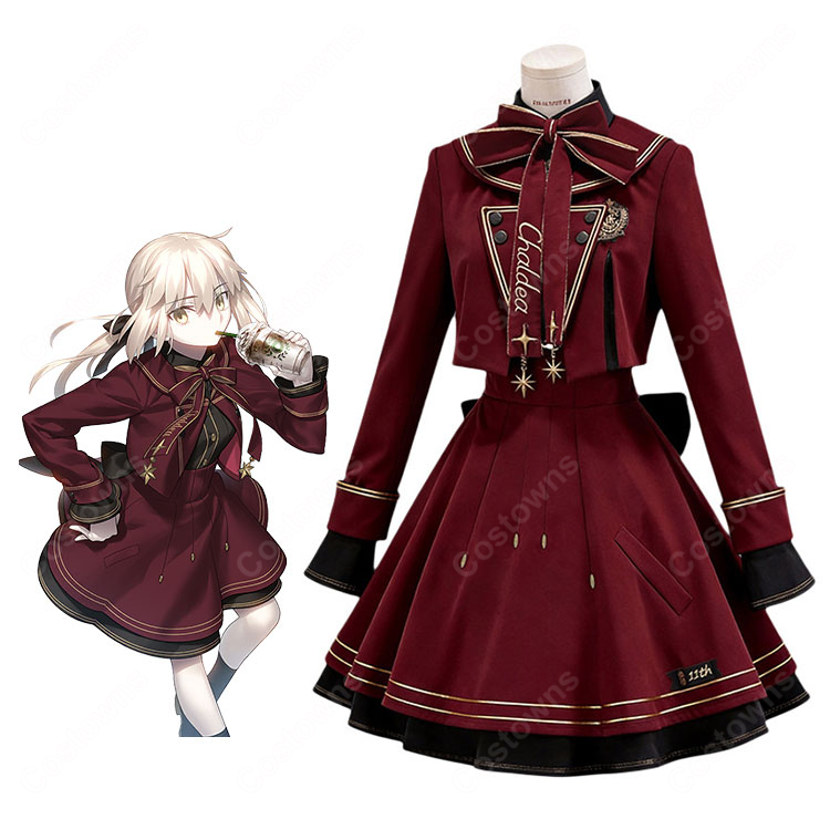 Fate/Grand Order アルトリア・ペンドラゴン〔オルタ〕 英霊学装Ver. コスプレ衣装-1