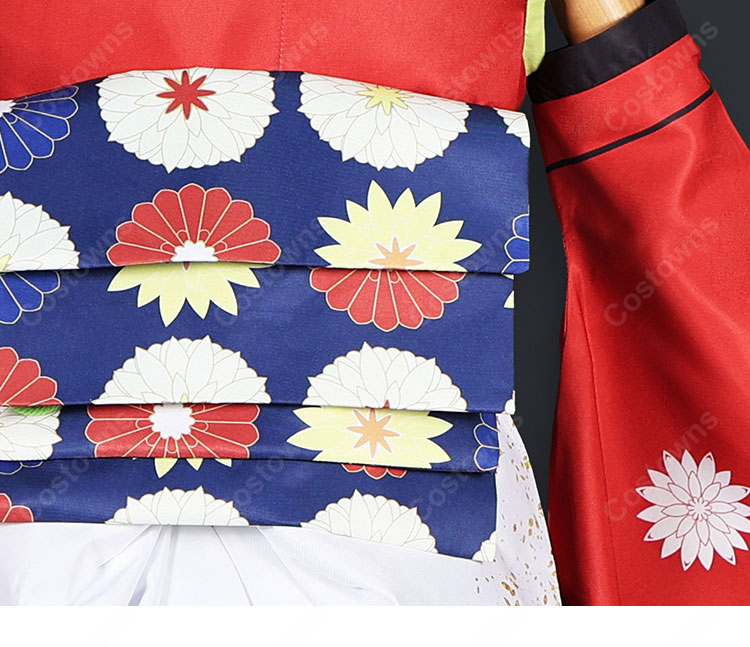 学園アイドルマスター 藤田ことね 【冠菊】コスプレ衣装 夏祭りモチーフ和風衣装 広袖・帯・大リボン付き-8