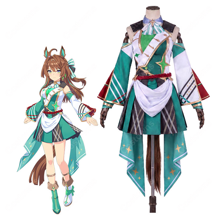 ウマ娘 プリティーダービー エフフォーリア 勝負服 コスプレ衣装 飾り物付き イベント・撮影・ステージ向け-1