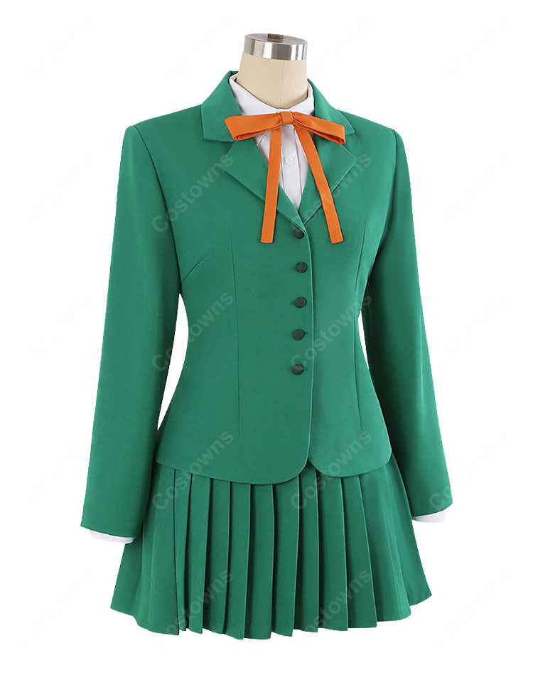 魔法騎士レイアース 鳳凰寺風 制服Ver. コスプレ衣装 グリーンジャケット・プリーツスカート4点セット-4