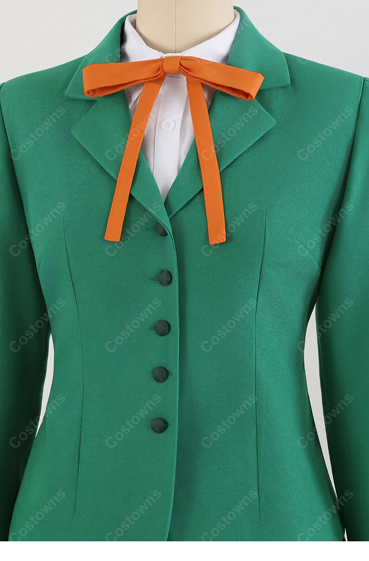 魔法騎士レイアース 鳳凰寺風 制服Ver. コスプレ衣装 グリーンジャケット・プリーツスカート4点セット-7