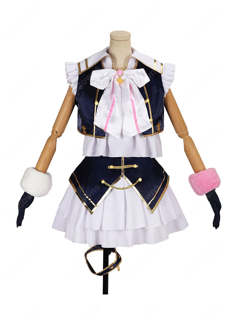 にじさんじ 家長むぎ 3D共通衣装Ver. コスプレ衣装 ネイビー×ホワイト ベスト&フリルスカート 撮影・イベント向け-2