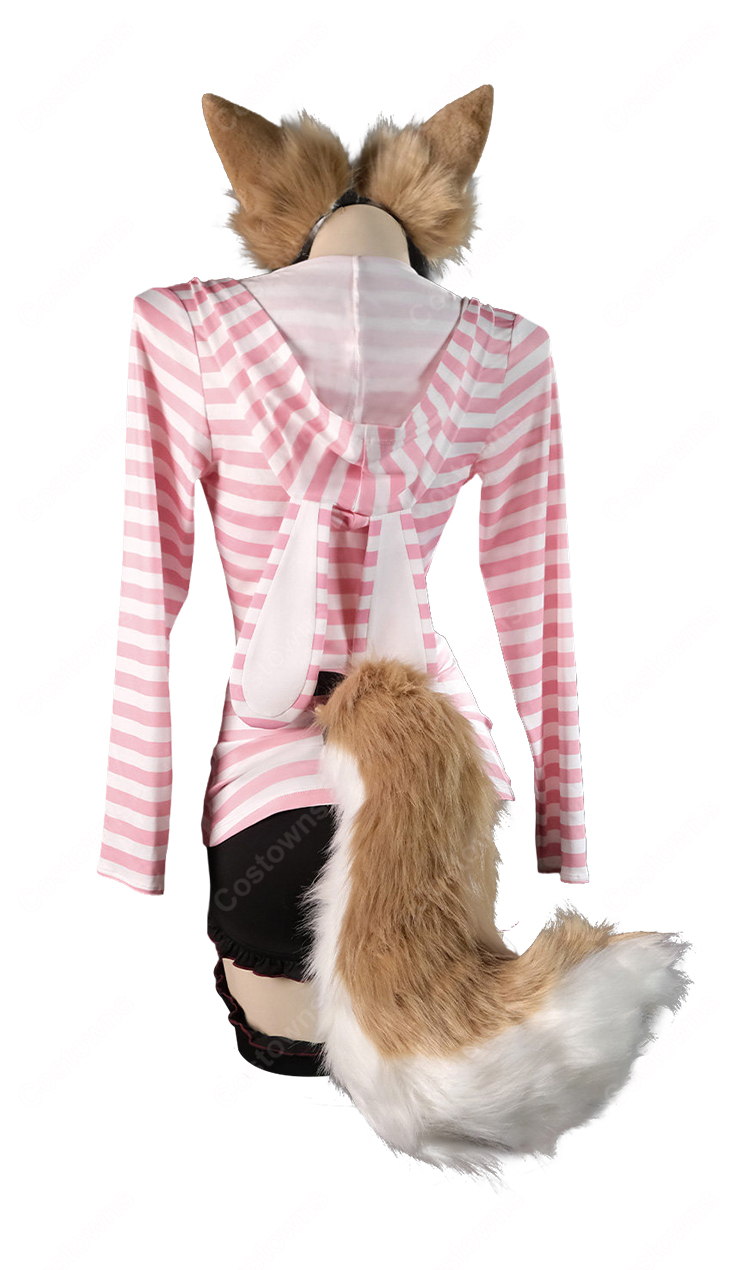 Fate/EXTRA CCC 玉藻の前 キャスター 春色の現代衣装 私服Ver. コスプレ衣装 ボーダーパーカーセット-3