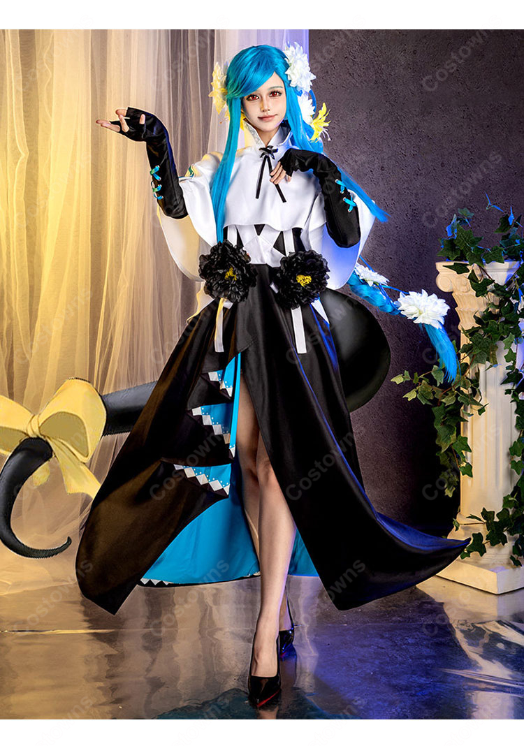 GUILTY GEAR -STRIVE- クイーン・ディズィー コスプレ衣装 ヴィアラティア公務衣装 花飾り付き-6
