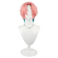 FouRTe Project 御影漣 コスプレウィッグ ピンク×ブルーグリーン ショート ウィッグネット付き