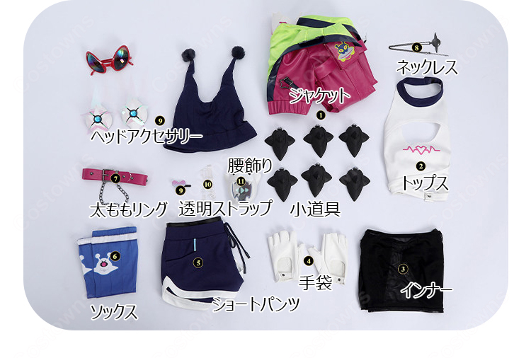 オーバーウォッチ×YOASOBI ジュノ コスプレ衣装 ジャケット&小道具付き 衣装セット-17